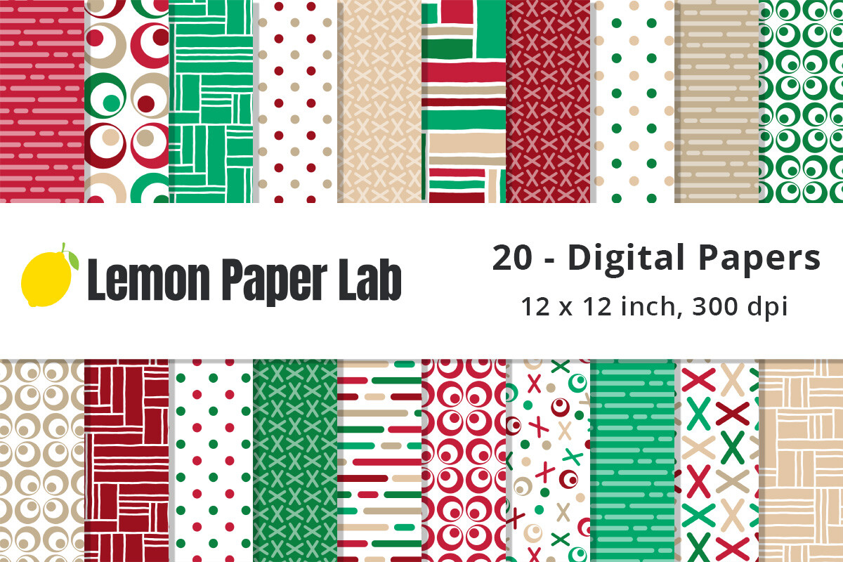 Christmas Geometric Digital Papers