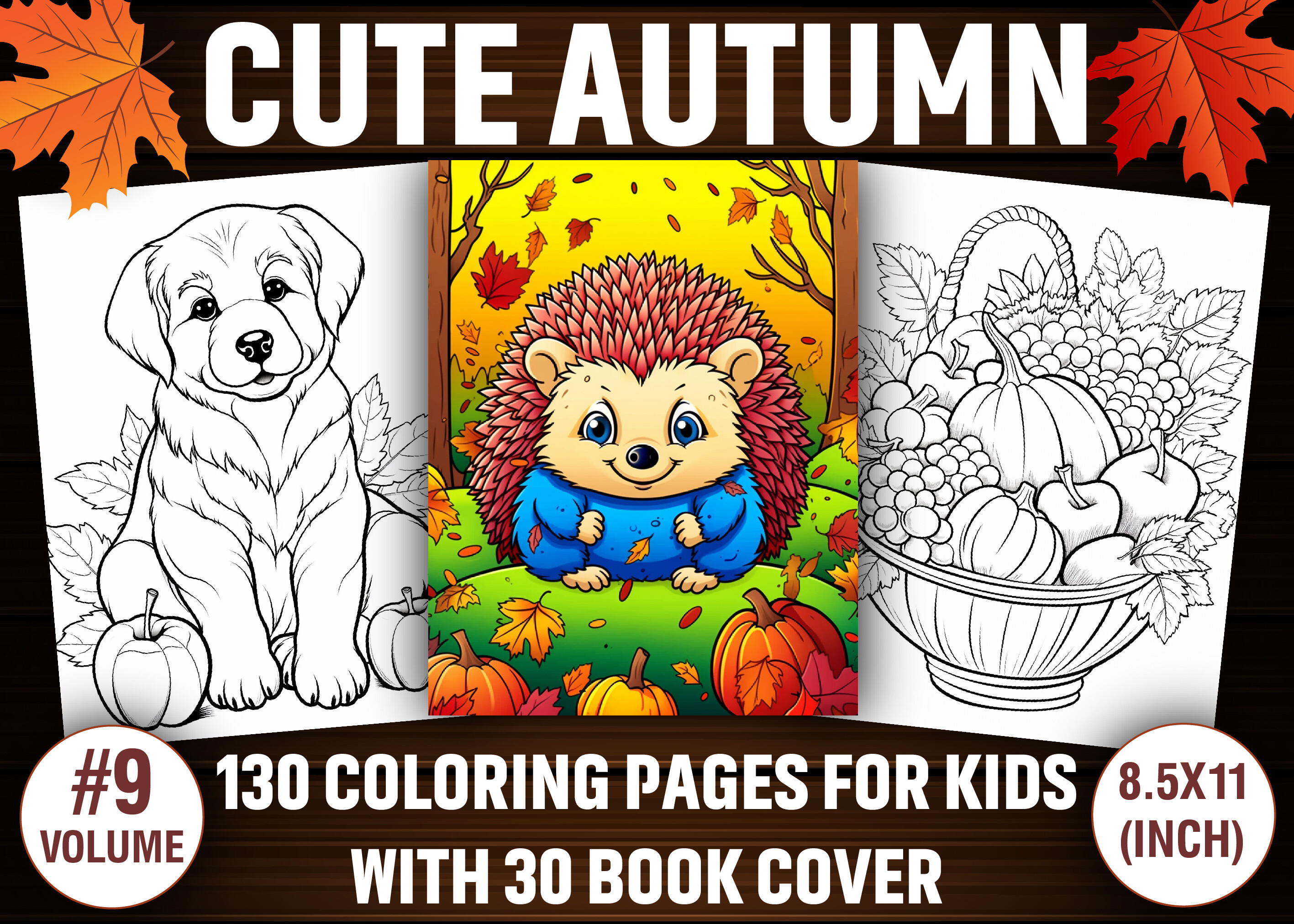 Cute Autumn Coloring Pages for Kids