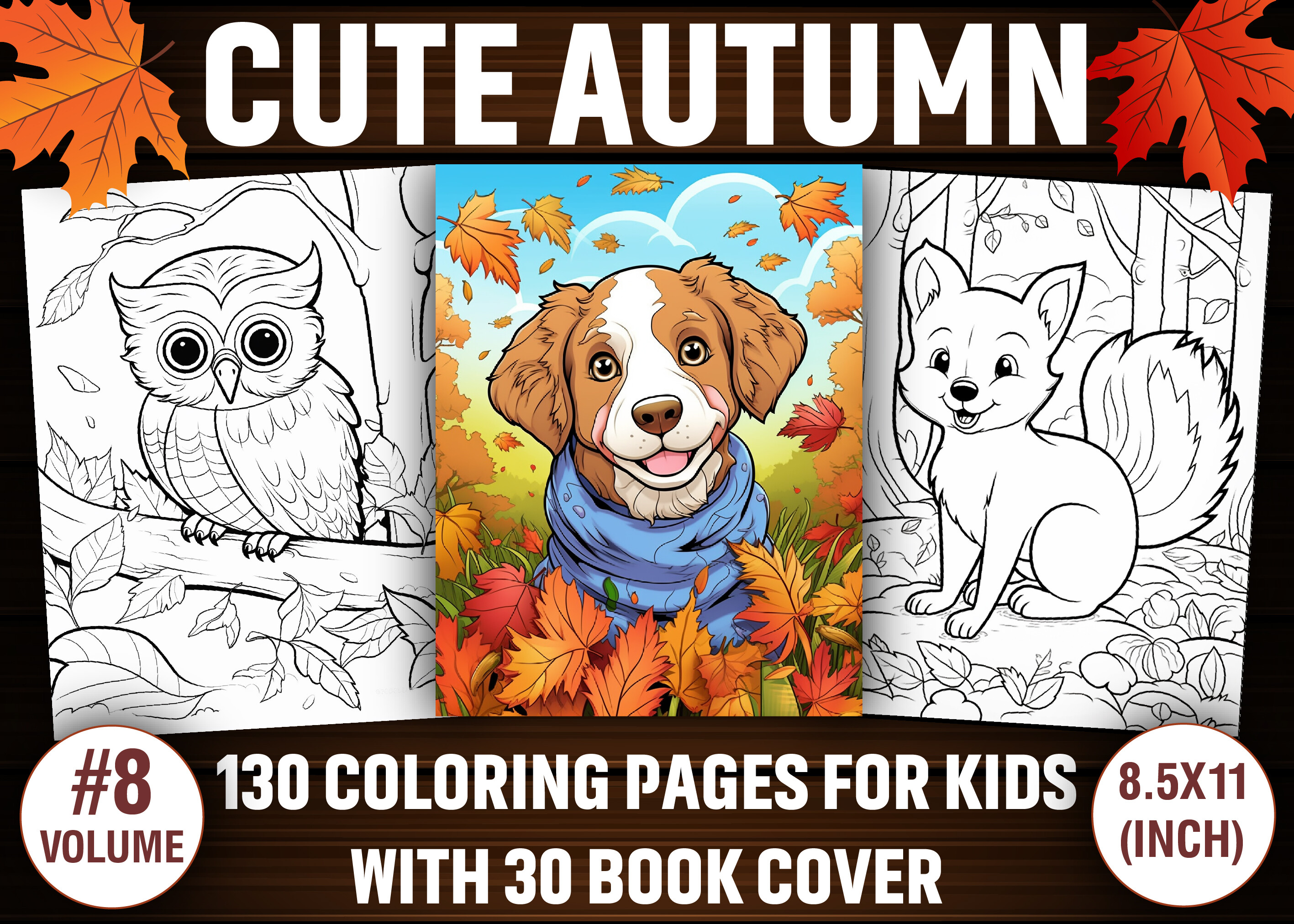 Cute Autumn Coloring Pages for Kids
