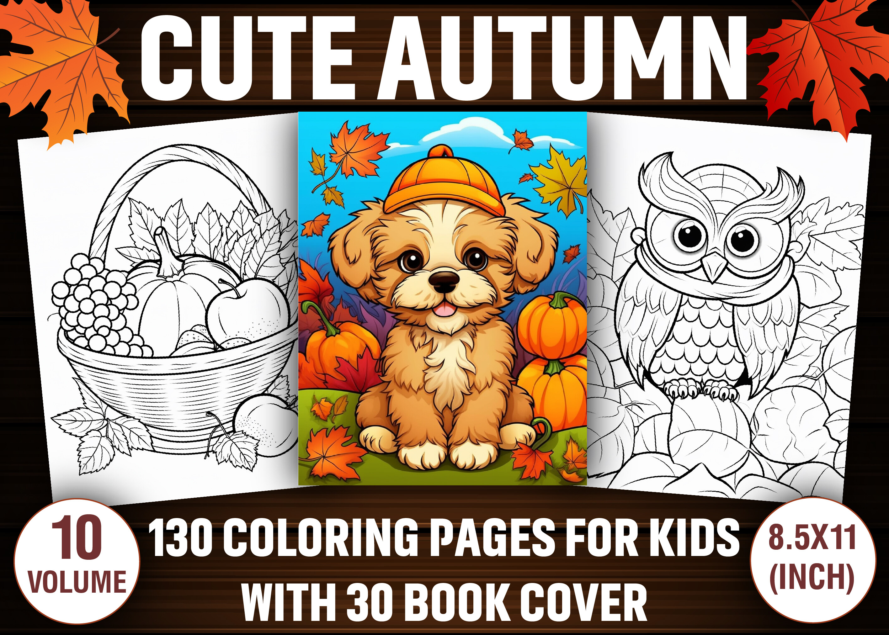 Cute Autumn Coloring Pages for Kids