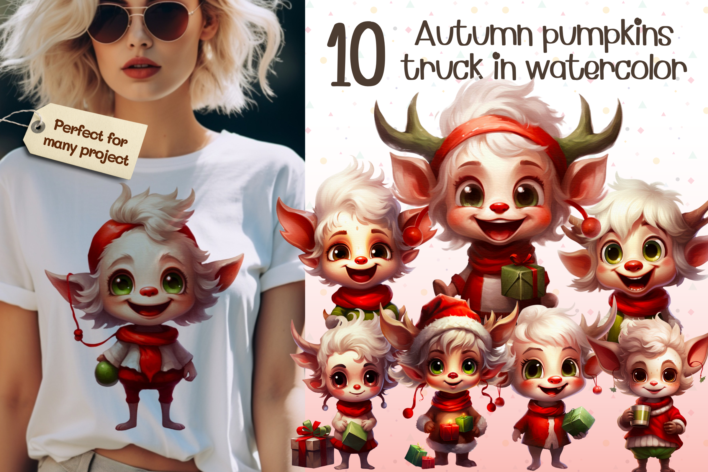 Cute Christmas Baby Reindeer Clipart Graphic by VeloonaP · Creative Fabrica