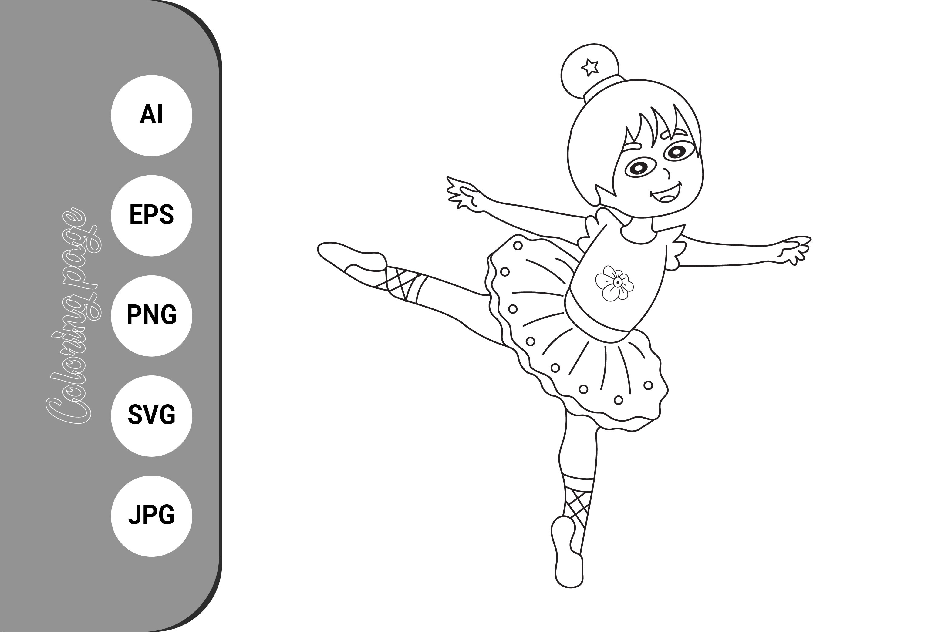 Dancing Ballerina Girl Coloring Page
