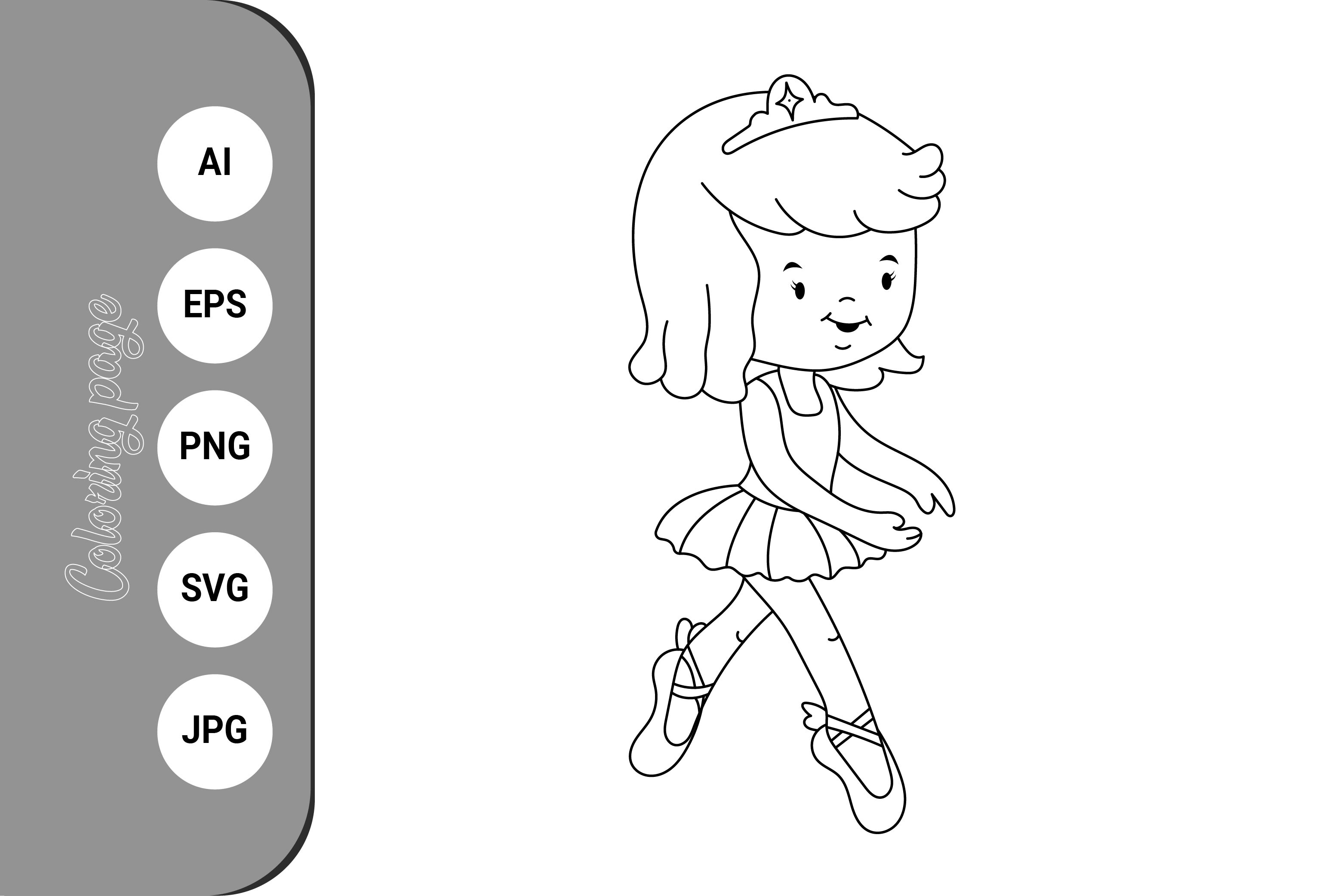 Dancing Ballerina Girl Coloring Page
