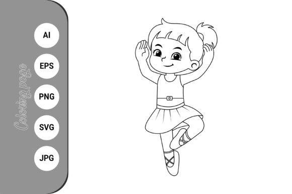 Dancing Ballerina Girl Coloring Page