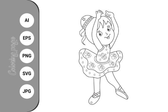 Dancing Ballerina Girl Coloring Page