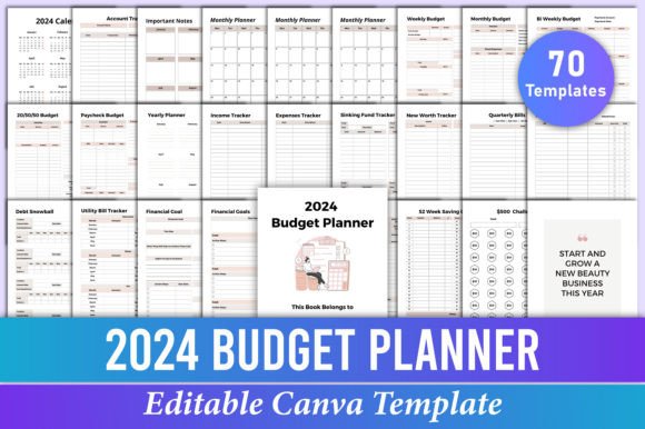 Editable 2024 Budget Planner Canva KDP Graphic by Mustafiz · Creative ...