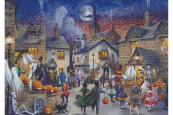 Halloween, Ghosts Counted Cross Stitch