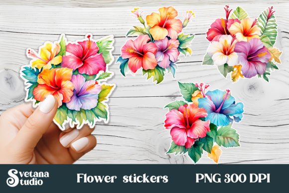 Hibiscus Flower Stickers Printable