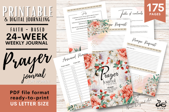Prayer Journal for Women/ Weekly Journal