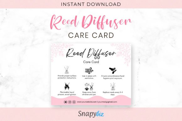 Reed Diffuser Care Card Canva Template