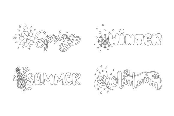 Springsummerautumnwinter Drawing Graphics