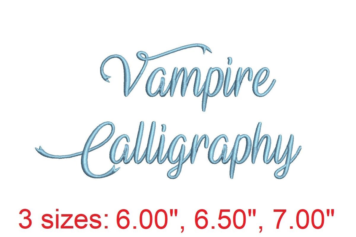 Vampire Calligraphy Embroidery Font