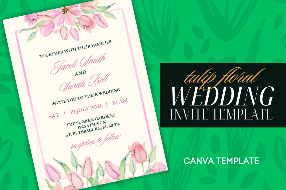 Wedding Invitation Template Canva Tulip
