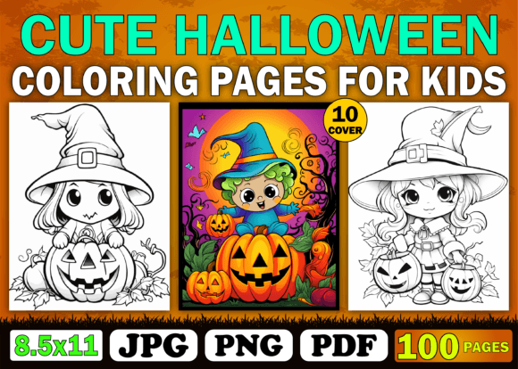 100 Cute Halloween Coloring Pages