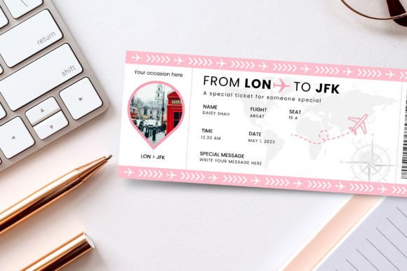 Boarding Pass Airline Editable Template