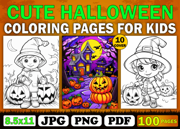 Cute Halloween Coloring Pages for Kids