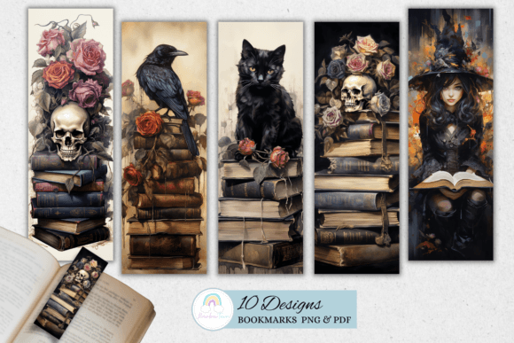 Gothic Halloween Bookmark Printable