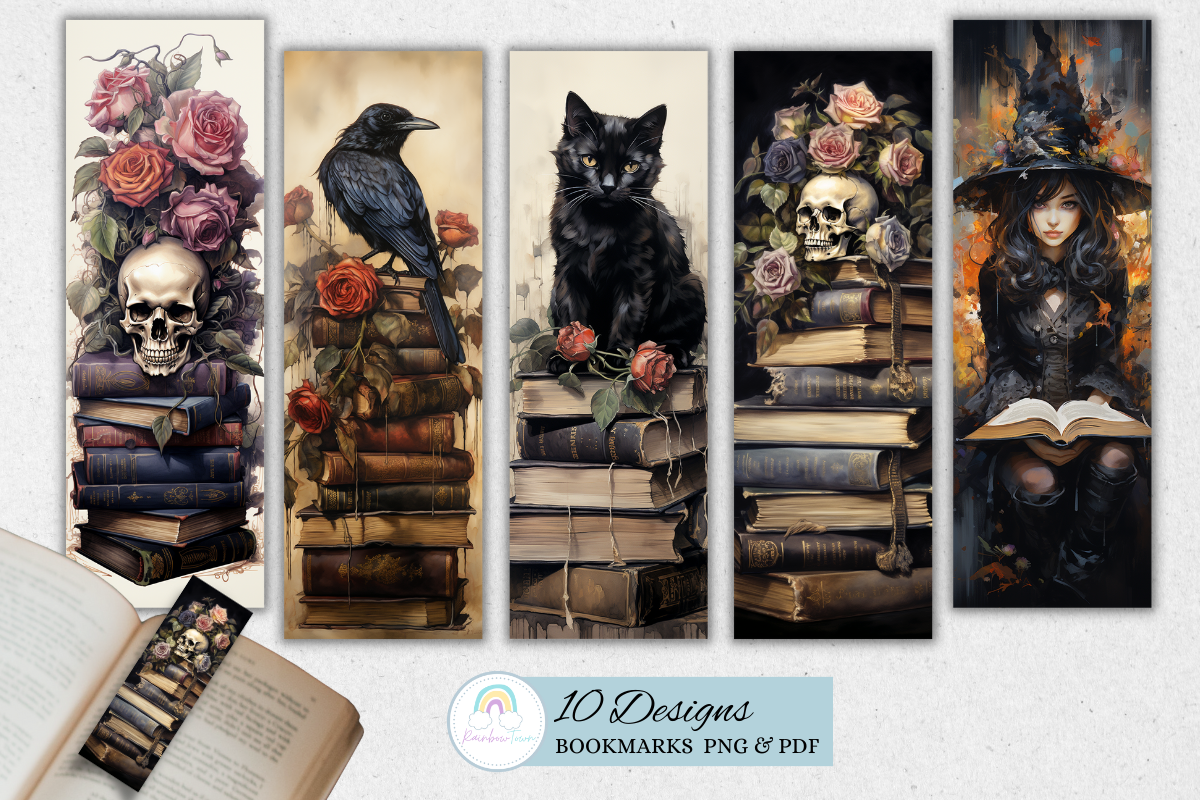 Gothic Halloween Bookmark Printable
