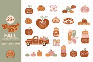 Groovy Fall Halloween Pack Graphic by sugarvalleycreative · Creative ...