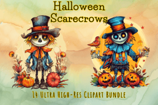 Halloween Clipart of a Scarecrow -14 Png Graphic by imperfectirissio ...