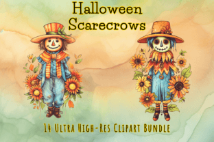 Halloween Clipart of a Scarecrow -14 Png Graphic by imperfectirissio ...