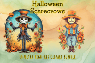 Halloween Clipart of a Scarecrow -14 Png Graphic by imperfectirissio ...