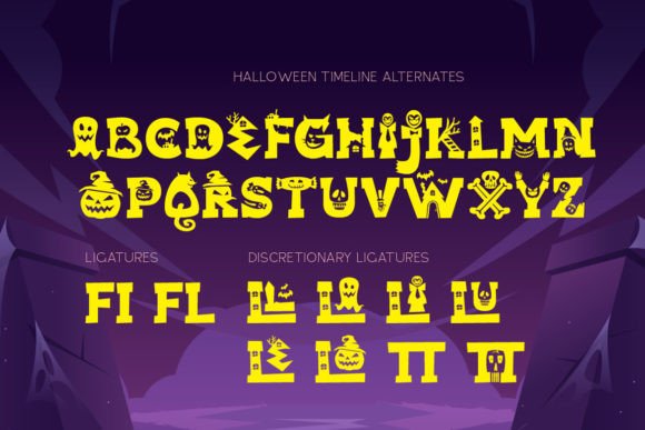 Halloween Timeline Font font preview - 6