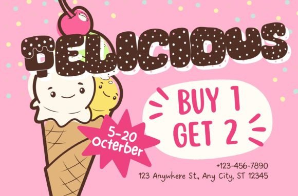 Ice Cream Stick Font PNG with transparent background - Preview 1