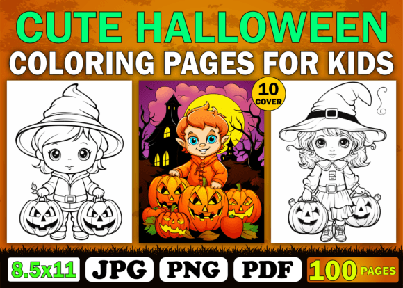 KDP Cute Halloween Coloring Pages Kids