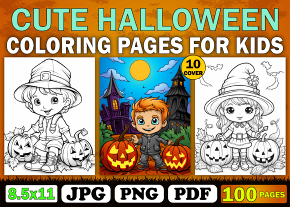 KDP Cute Halloween Coloring Pages Kids