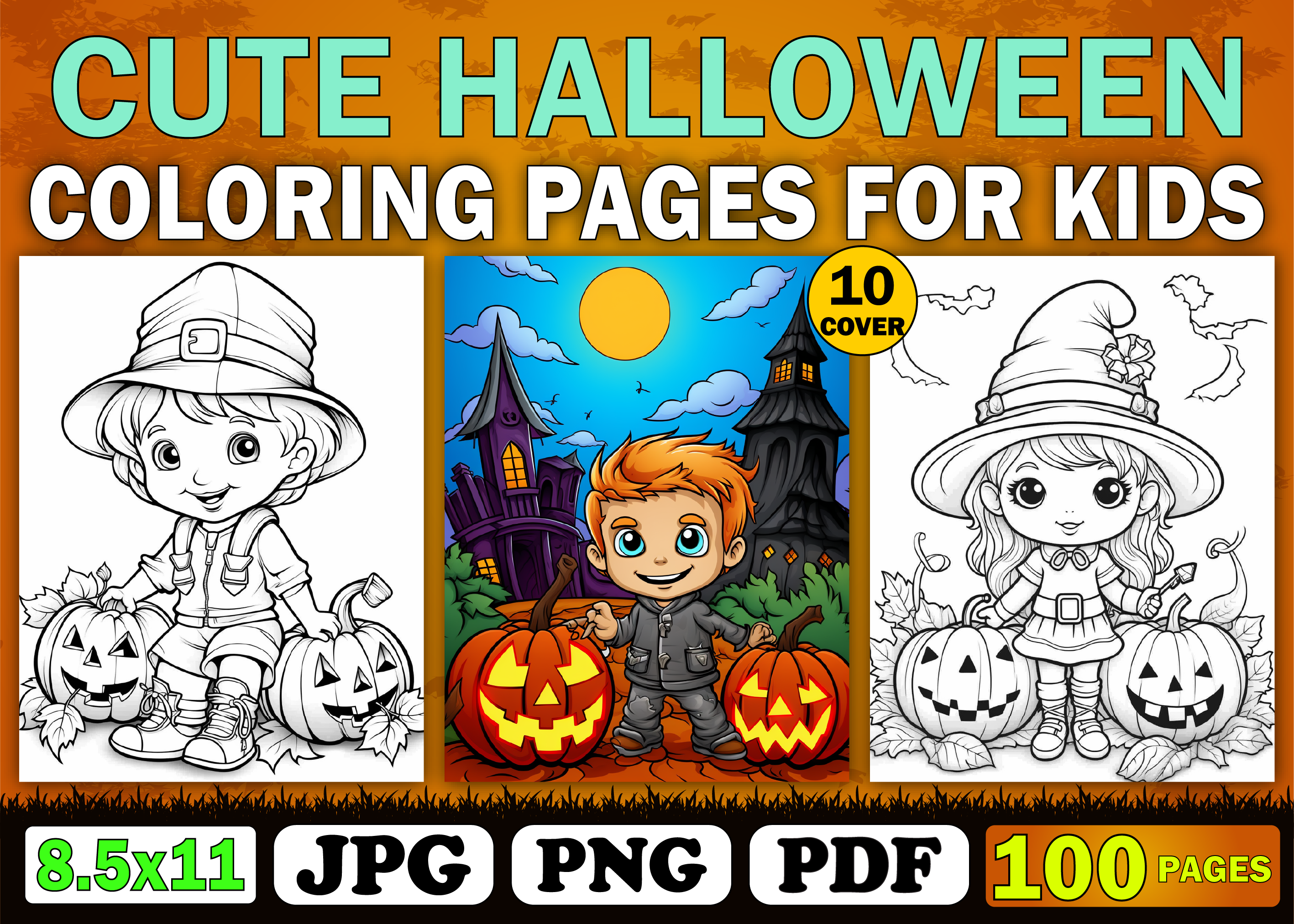 KDP Cute Halloween Coloring Pages Kids