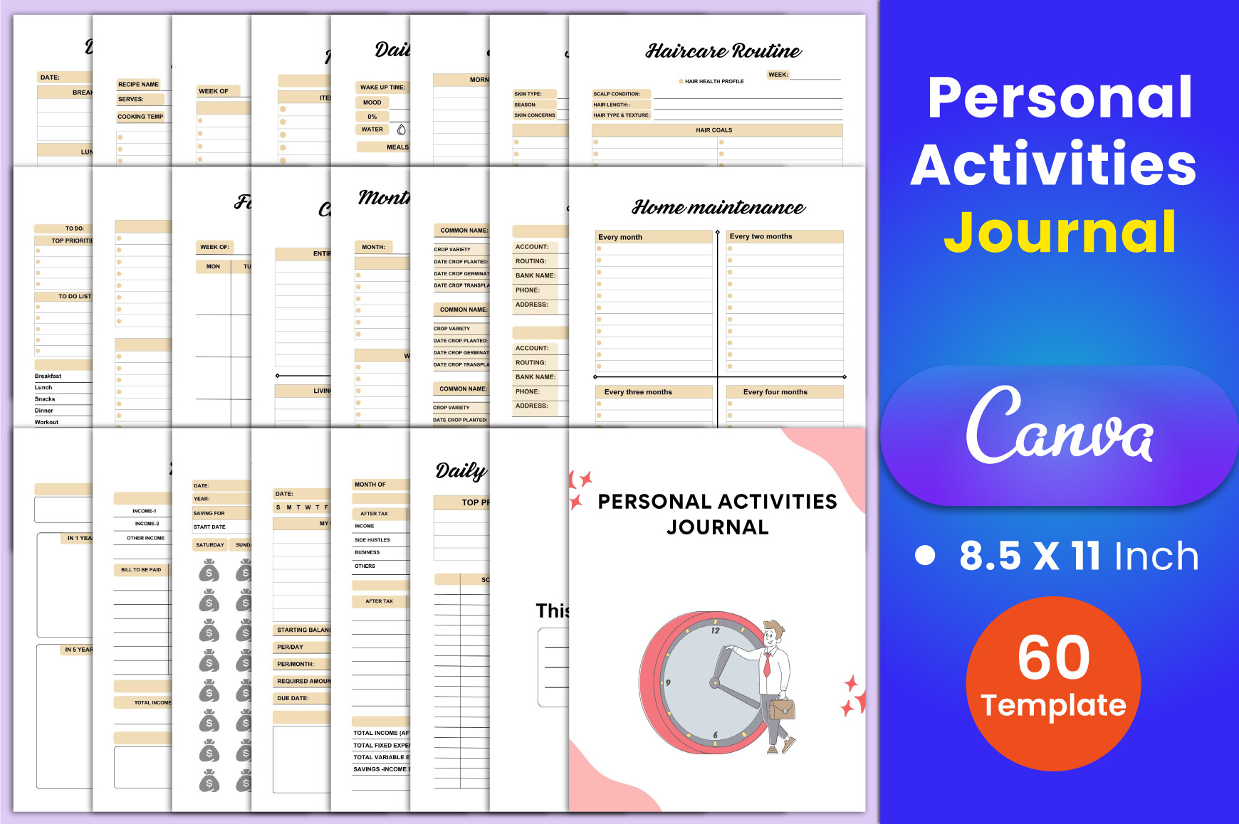 Personal Activities Journal Canva Graphic by munjixpro · Creative Fabrica