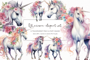 Unicorn Watercolor Clipart Graphic by MNDesigns · Creative Fabrica