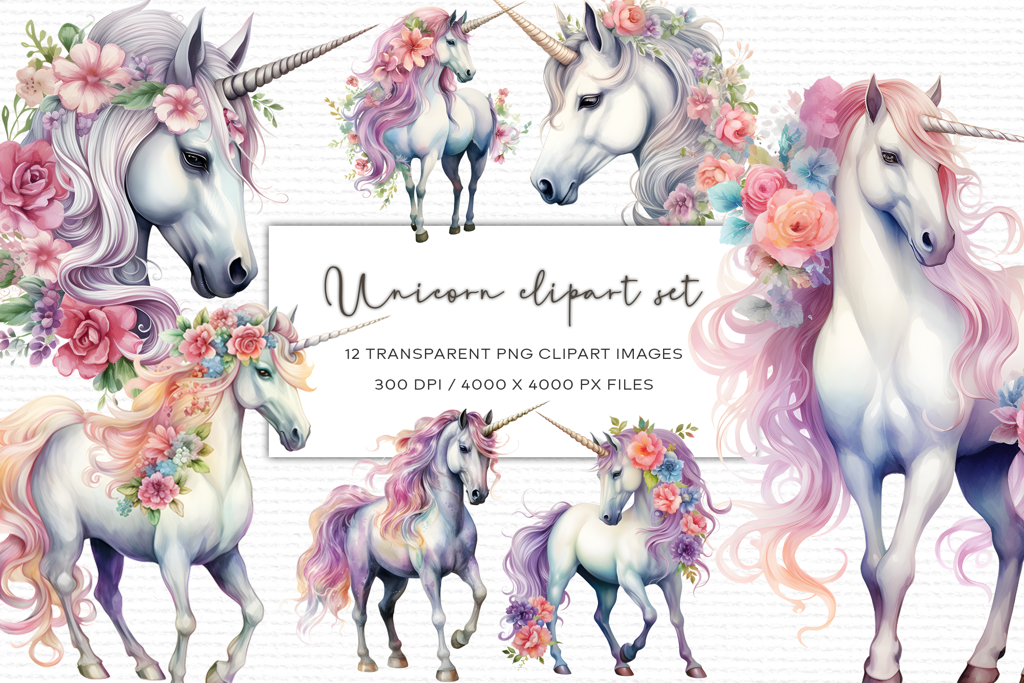 Unicorn Watercolor Clipart Graphic by MNDesigns · Creative Fabrica