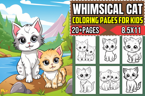Whimsical Cat Coloring Pages for Kids