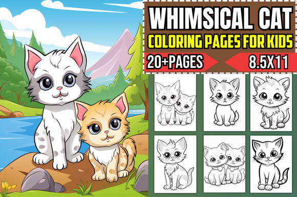 Whimsical Cat Coloring Pages for Kids