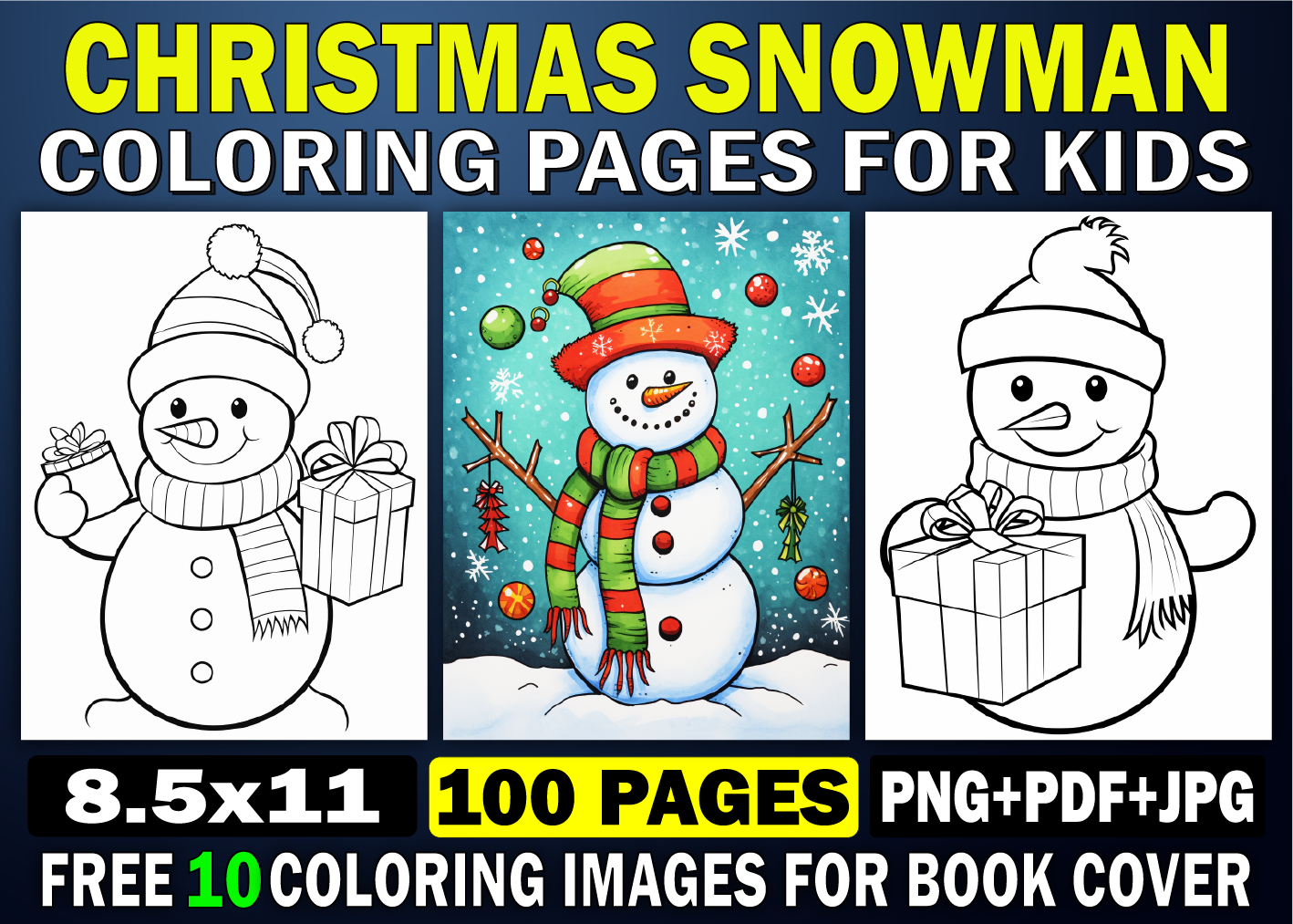 100 Cute Snowman Coloring Page for Kids
