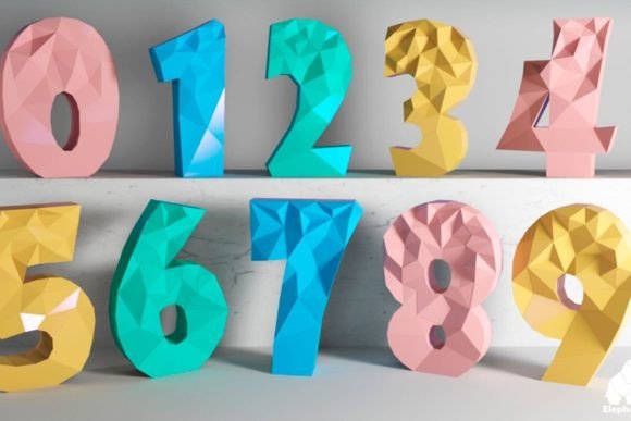 3D Paper Numbers · Creative Fabrica