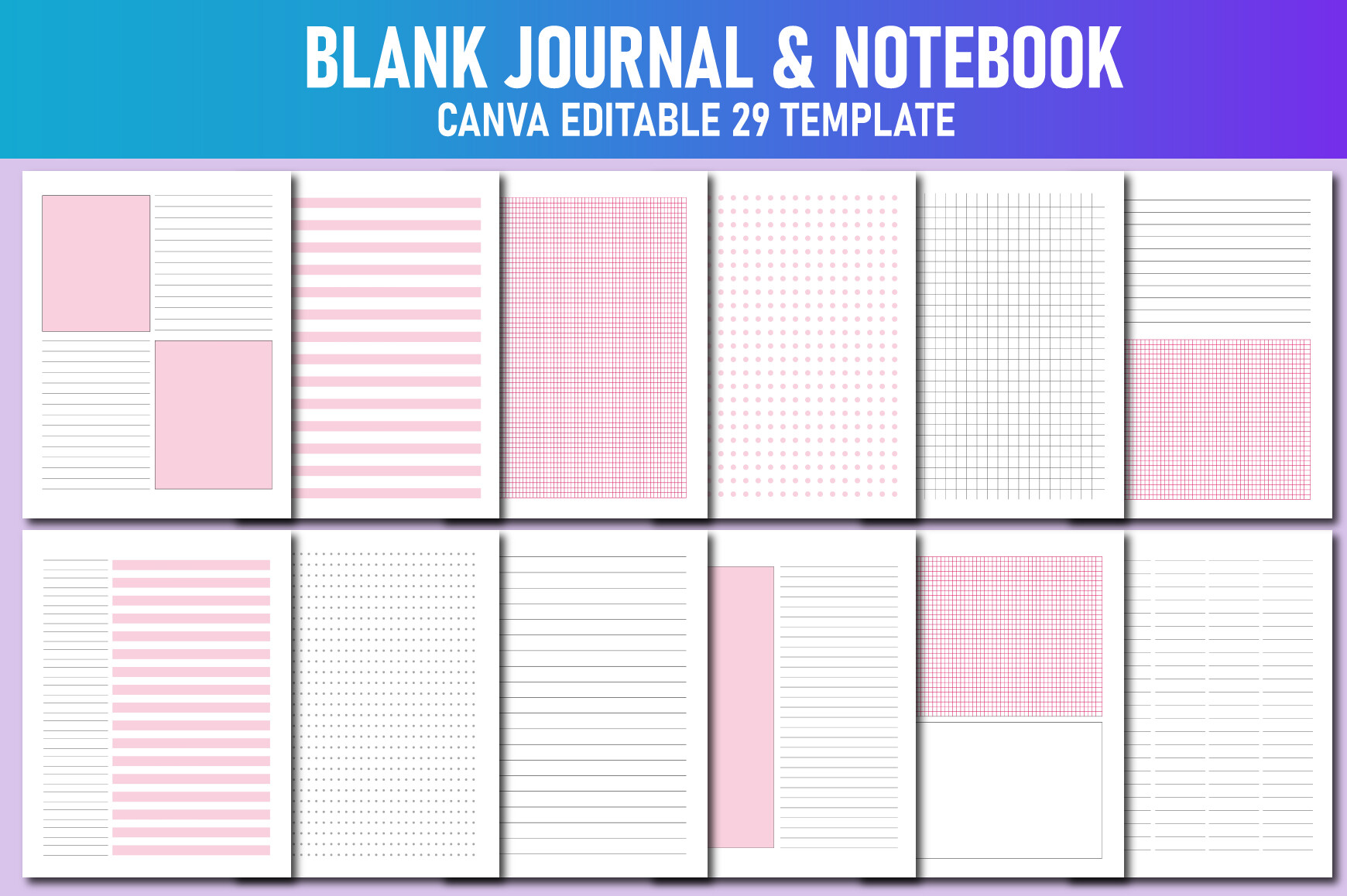 Blank Journal & Notebook Canva KDP Graphic by Lavlu Creative Zone ...