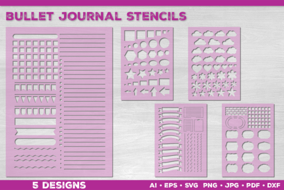 Creative Bullet Journal Stencil Bundle