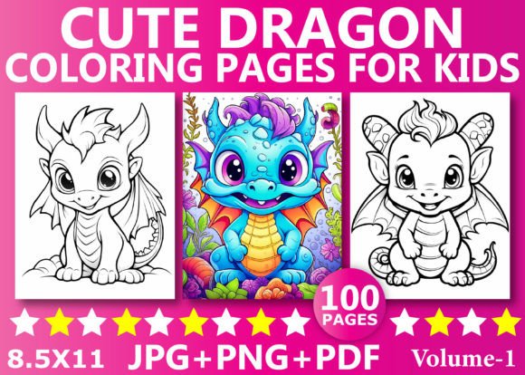 Cute Dragon Coloring Pages for Kids