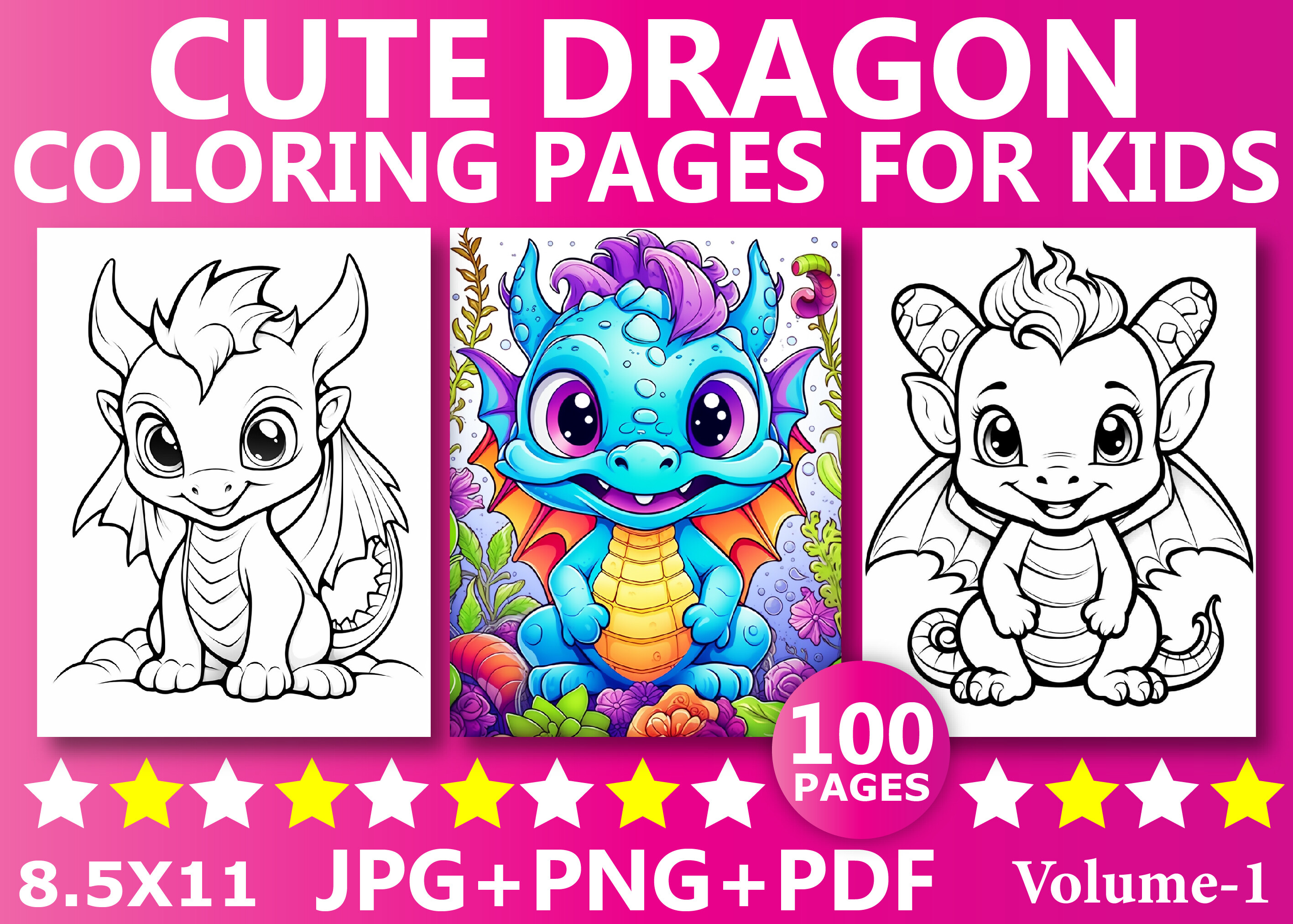 Cute Dragon Coloring Pages for Kids