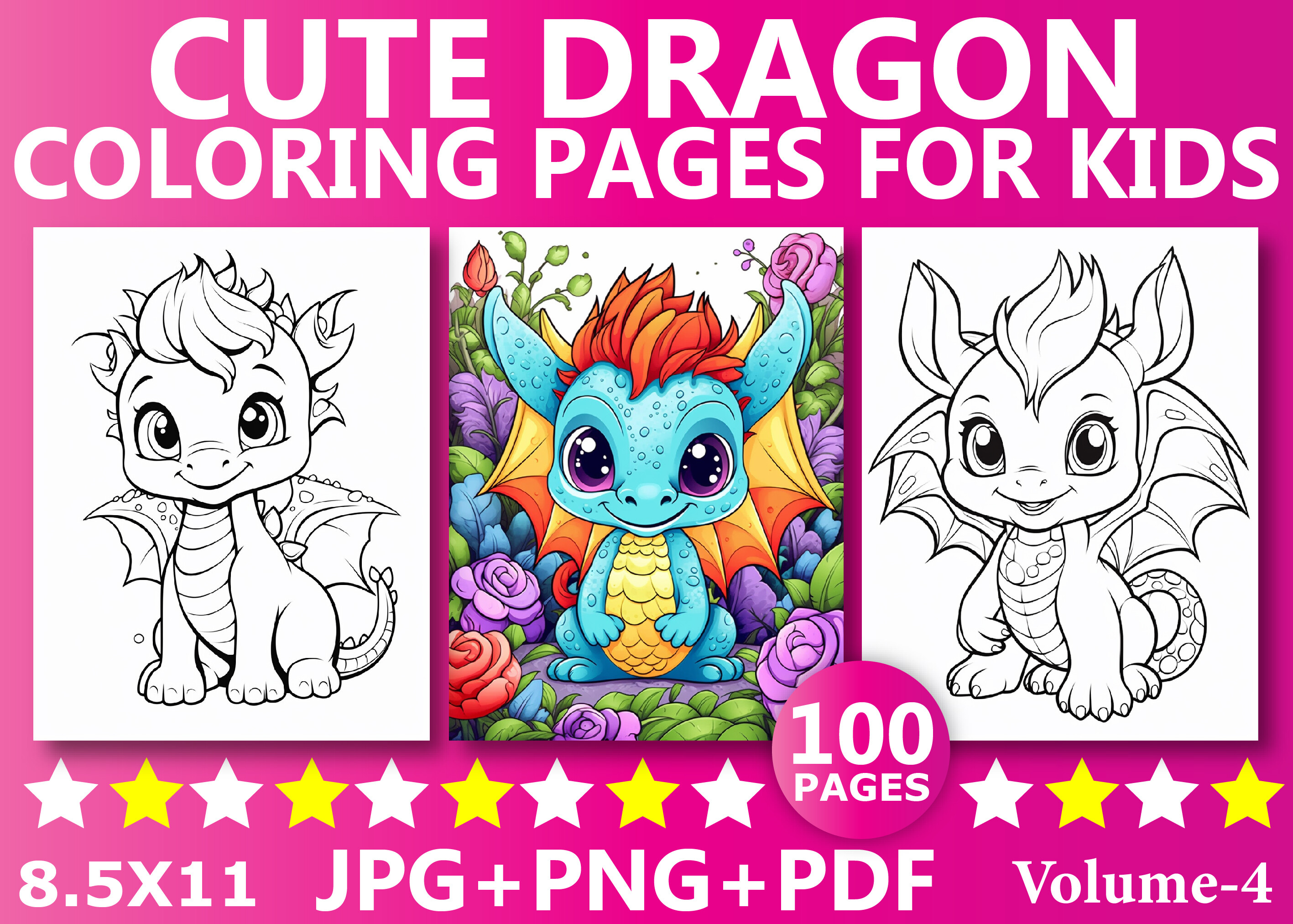 Cute Dragon Coloring Pages for Kids