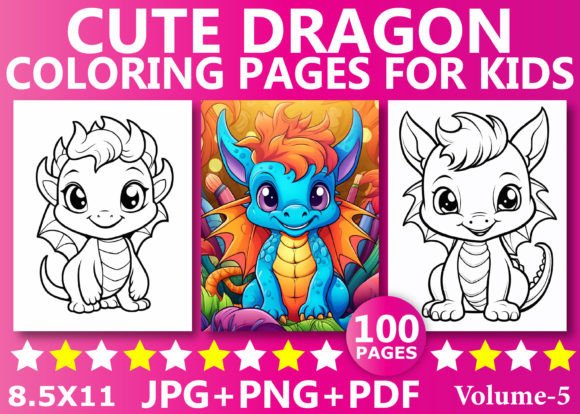 Cute Dragon Coloring Pages for Kids