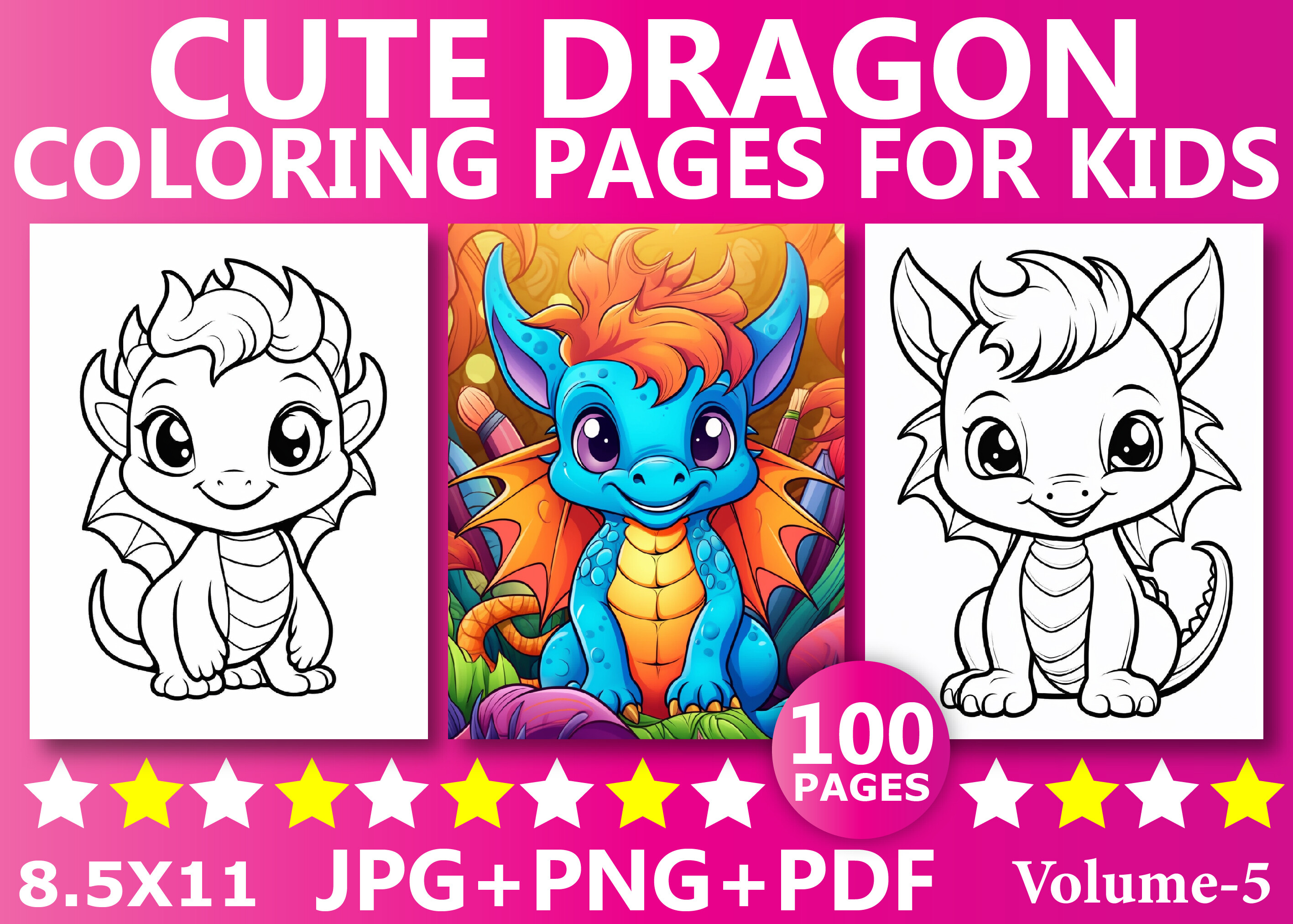 Cute Dragon Coloring Pages for Kids
