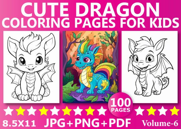 Cute Dragon Coloring Pages for Kids
