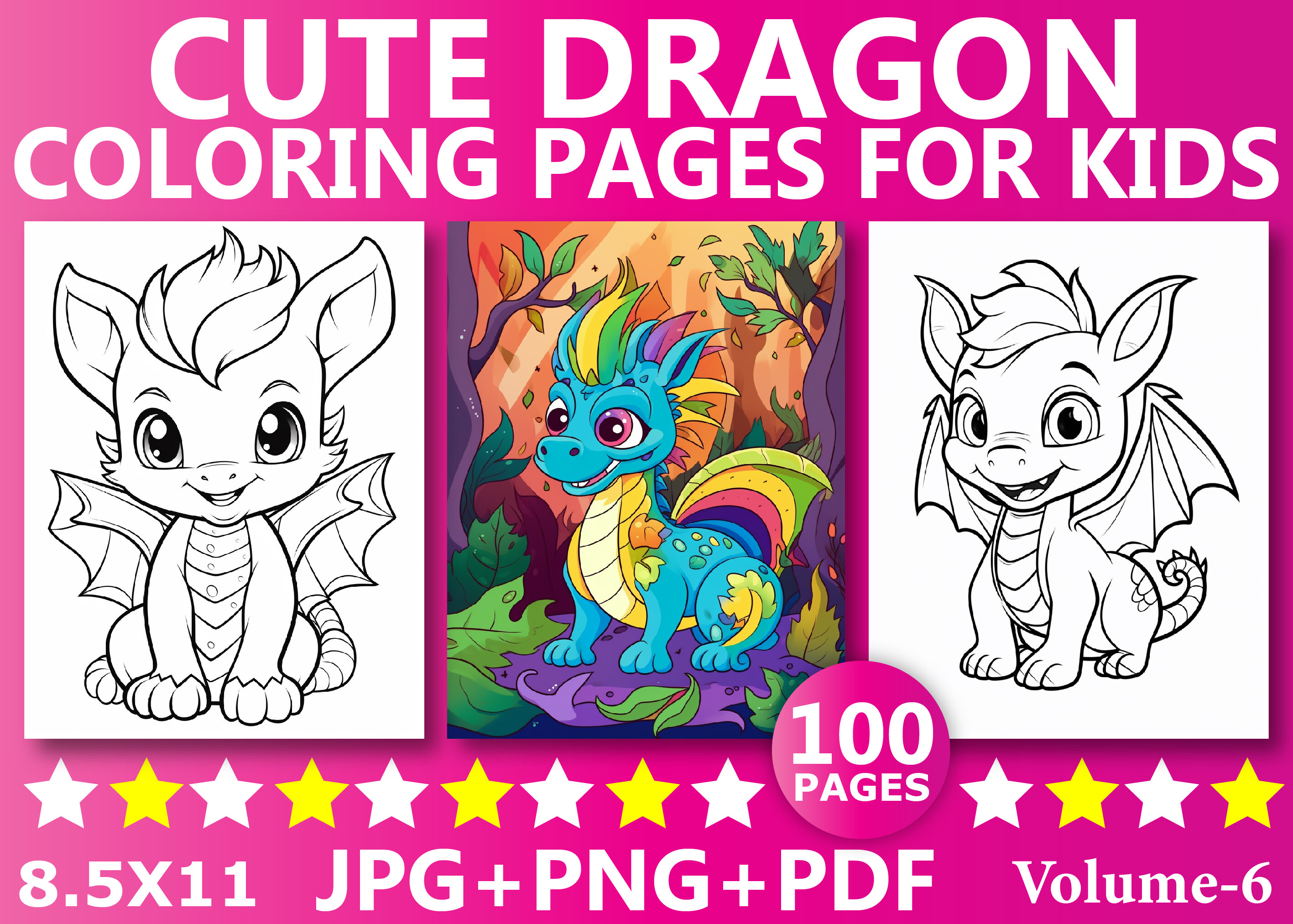 Cute Dragon Coloring Pages for Kids
