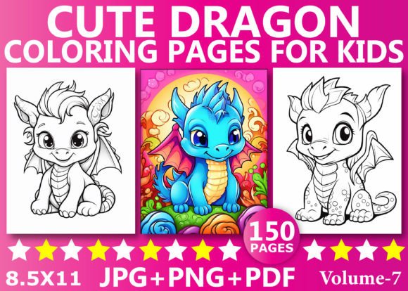 Cute Dragon Coloring Pages for Kids