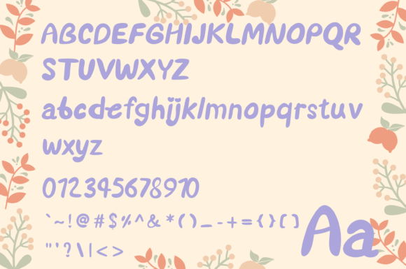 Lemon Birds Font PNG with transparent background - Preview 1