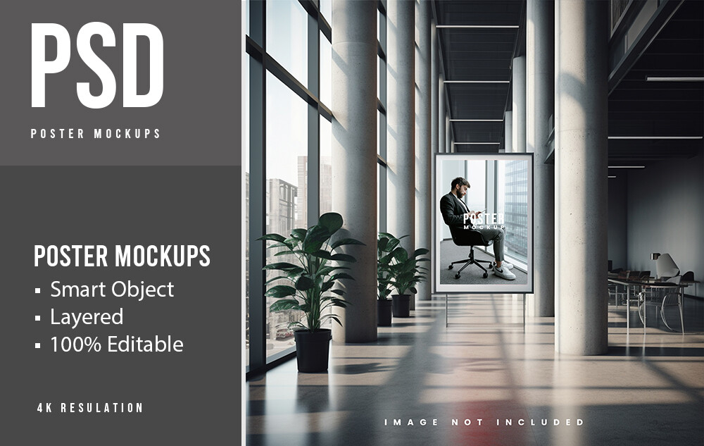 PSD Indoor Poster Mockup Graphic by sujhonsharma · Creative Fabrica